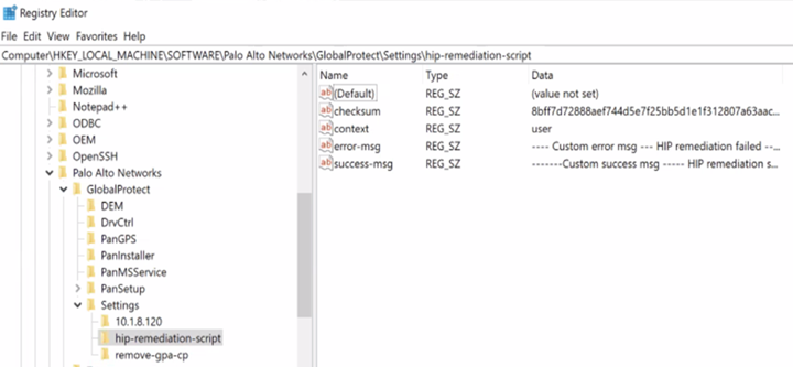 Windows Remediation Script Registry Keys