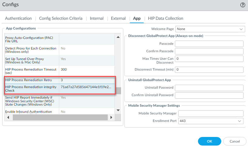 Configure HIP Remediation Retry Count