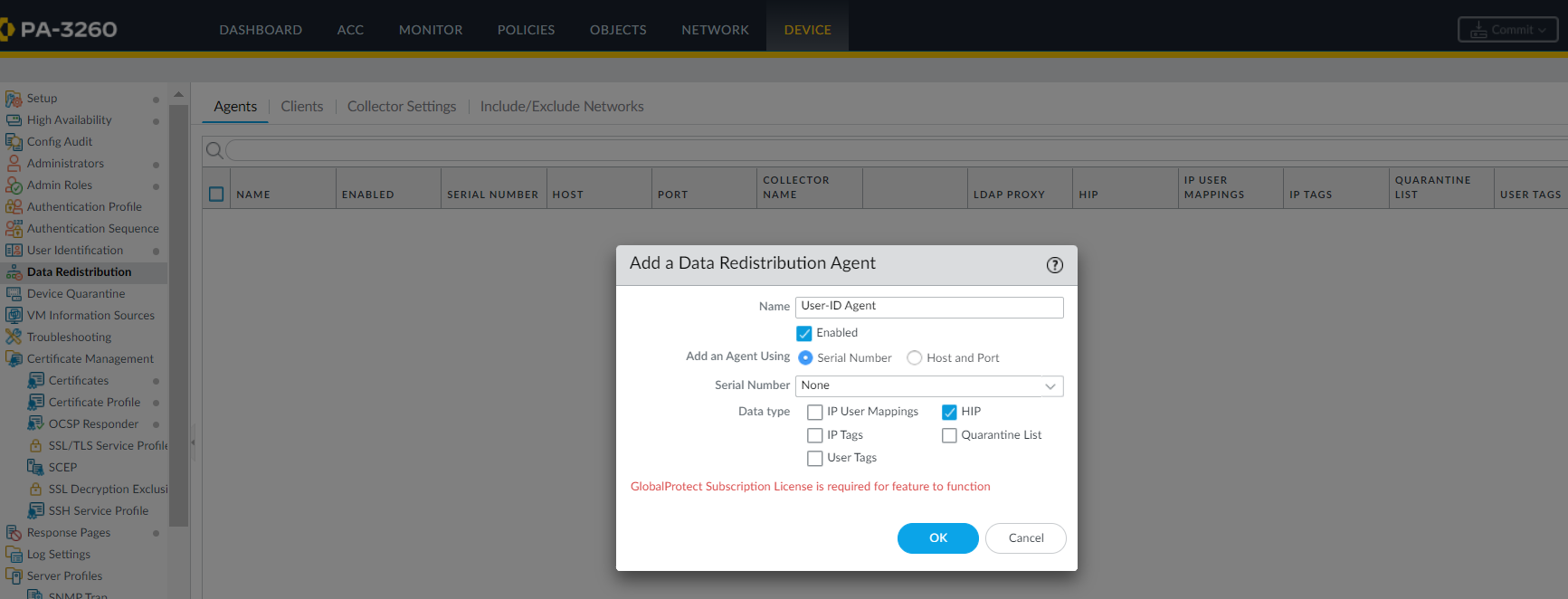 Configure Data Redistribution Agent for HIP Reports