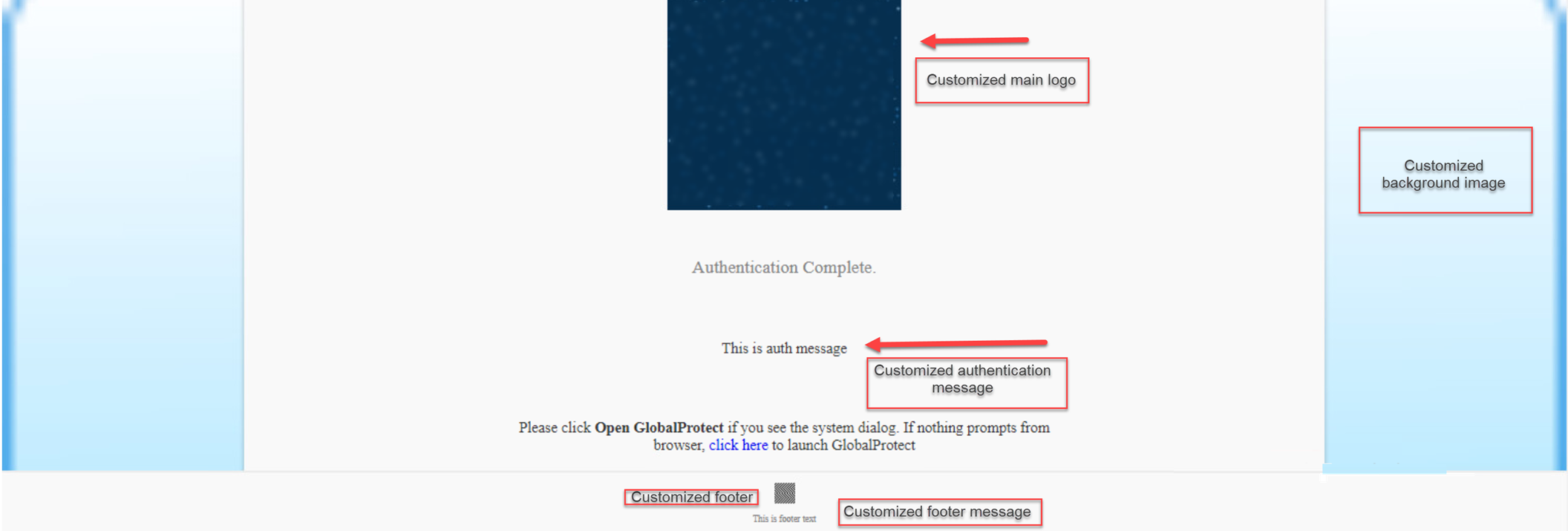 Customized Authentication Complete page