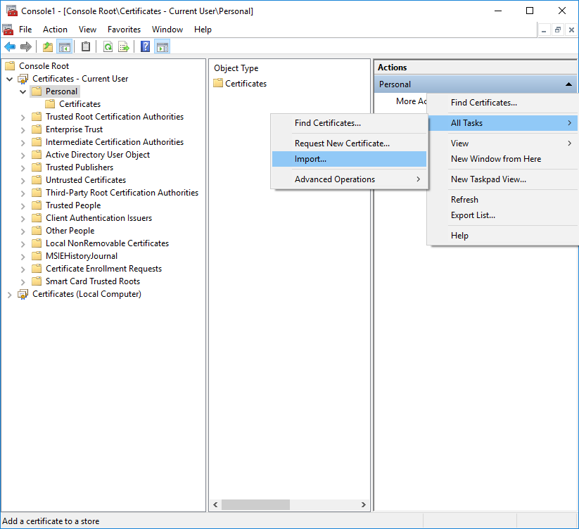 Certificate Import Wizard