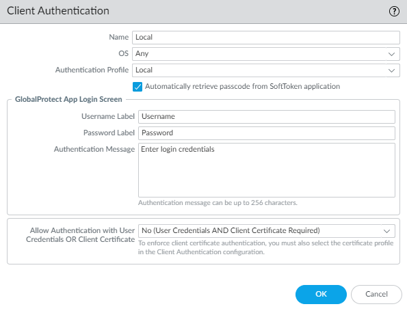 Automatic Passcode Retrieval Setting