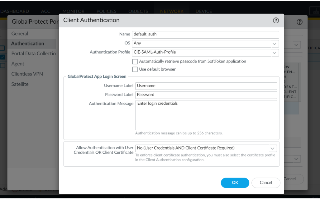Client Authentication - Use Default Browser