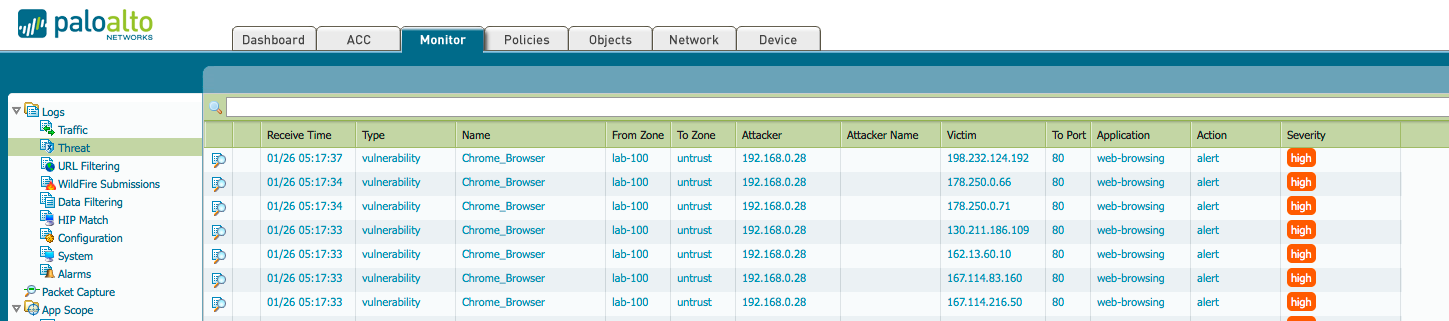 threat log
