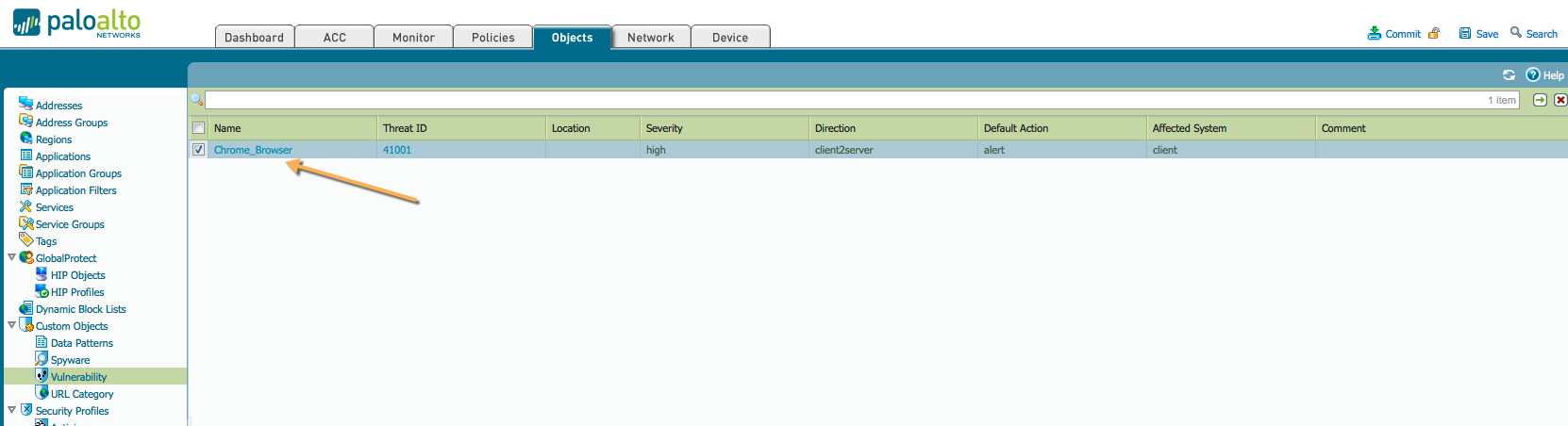 custom vulnerability profile