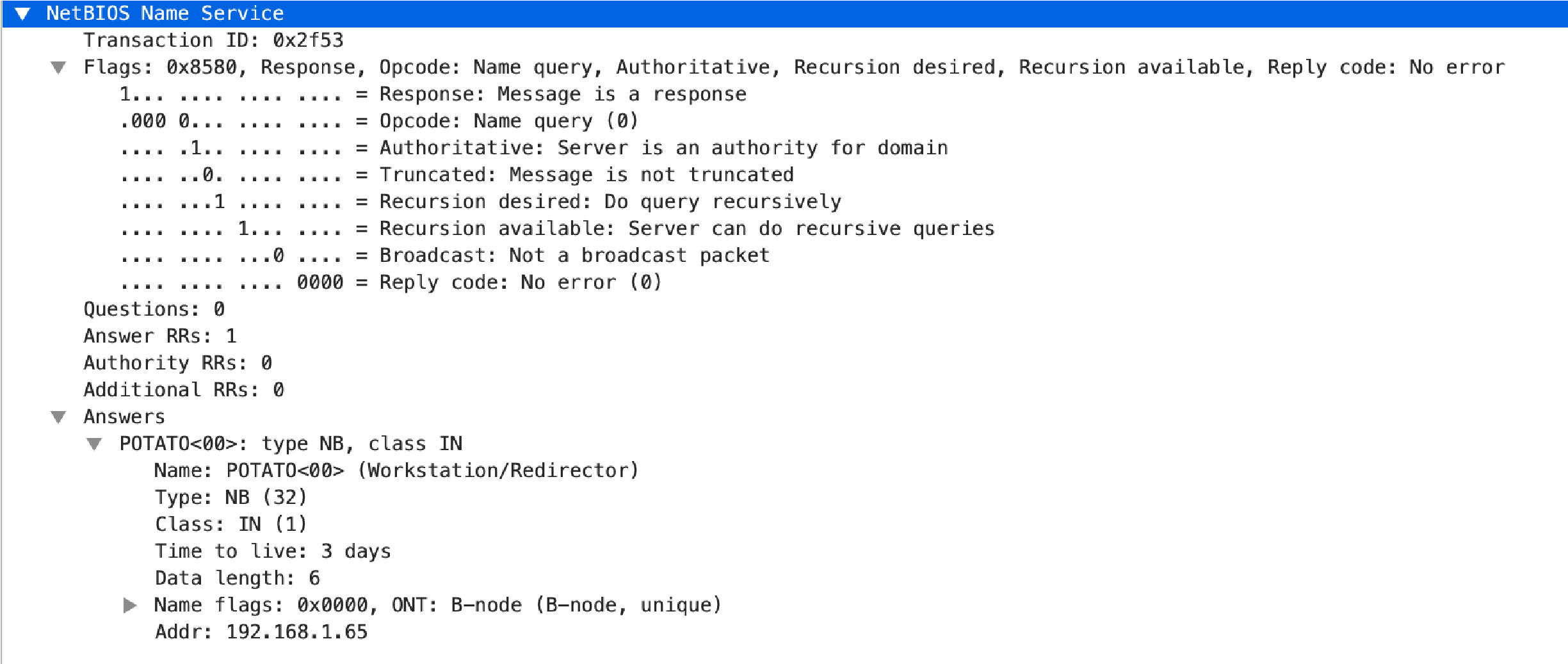 netbios-ns-rsp-protocol-payload context capture