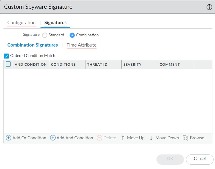 Combination Signature Conditions