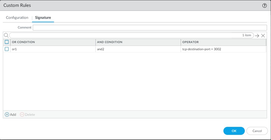 L3 & L4 Header Inspection Signature Tab