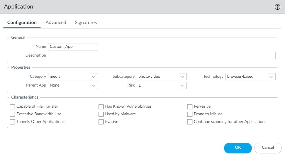 Custom Application Configuration