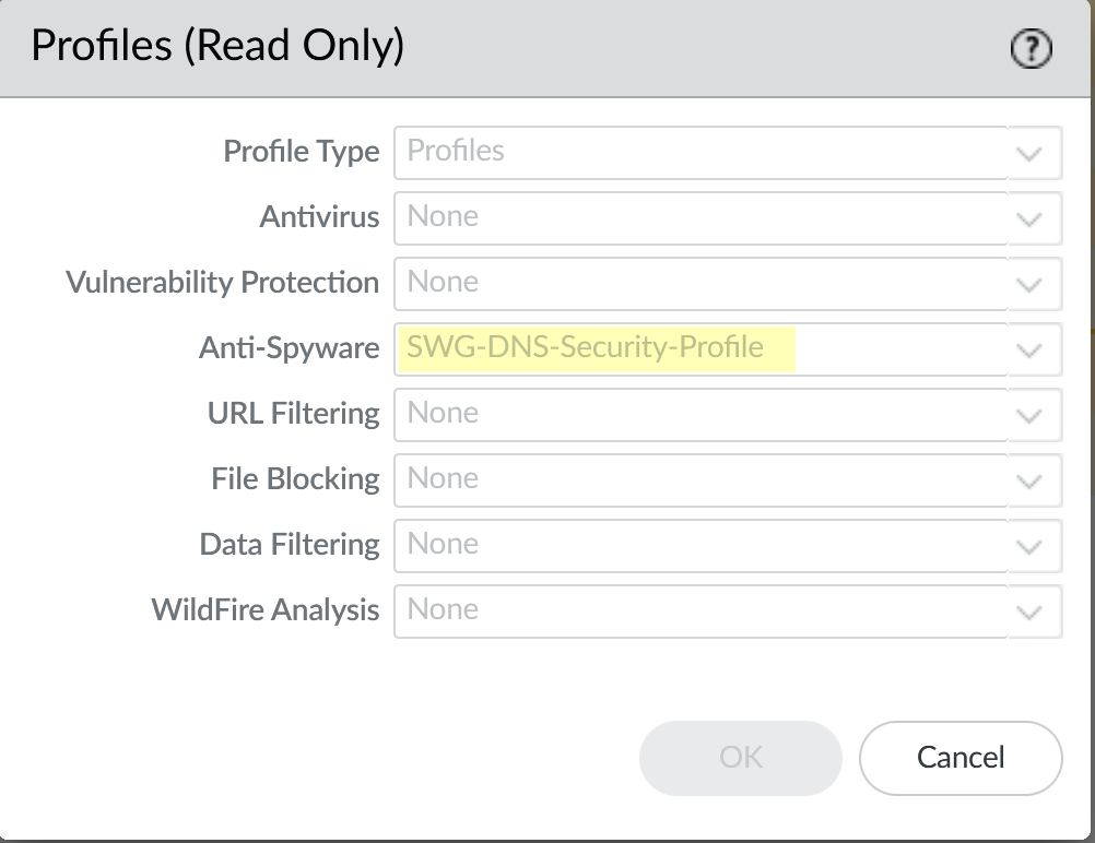 Details of SWG-DNS-Security-Profile