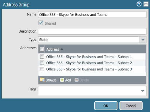 Panorama Address Group Screen