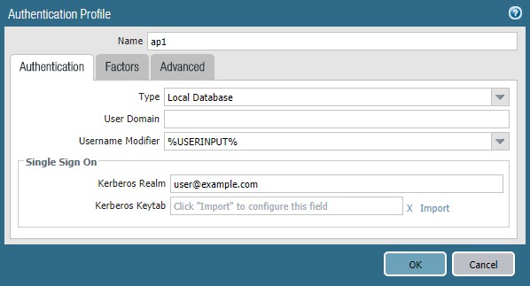 Kerberos Auth Profile Basic