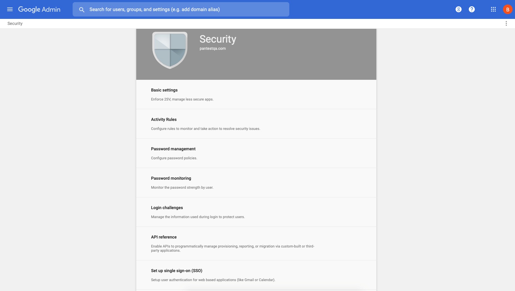 Google Admin Console Security