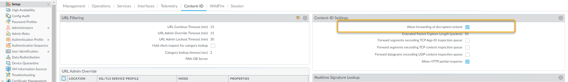 Allow Forwarding of Decrypted Content enabled