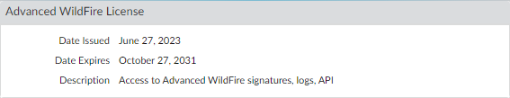 License verification screen