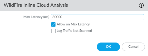 Inline Cloud Analysis Latency Settings