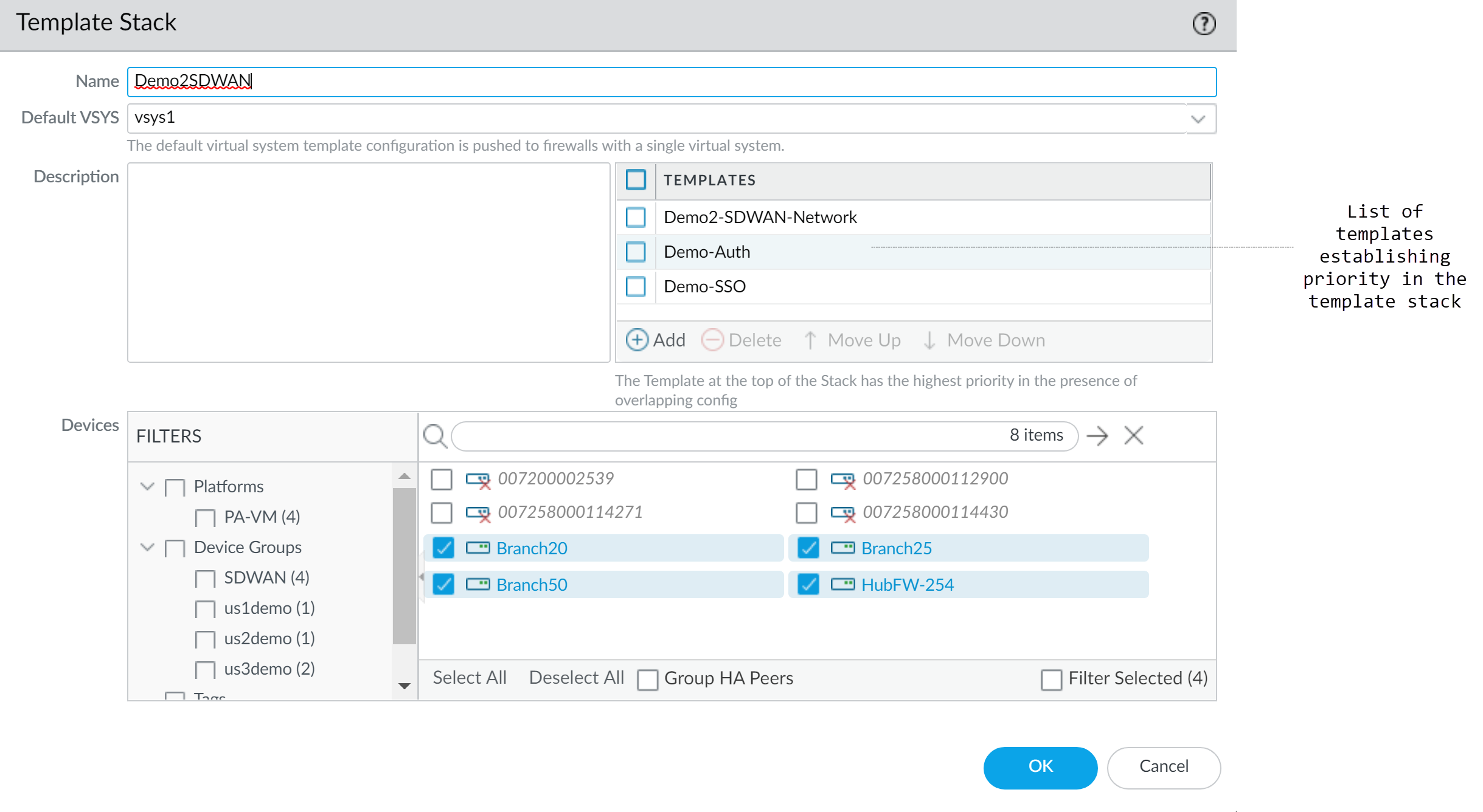 Adding Templates to a Stack