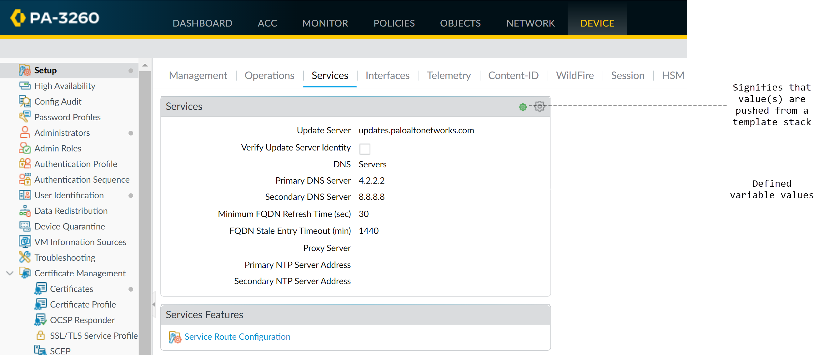 Verifying Pushed Variable Values on Firewall Context