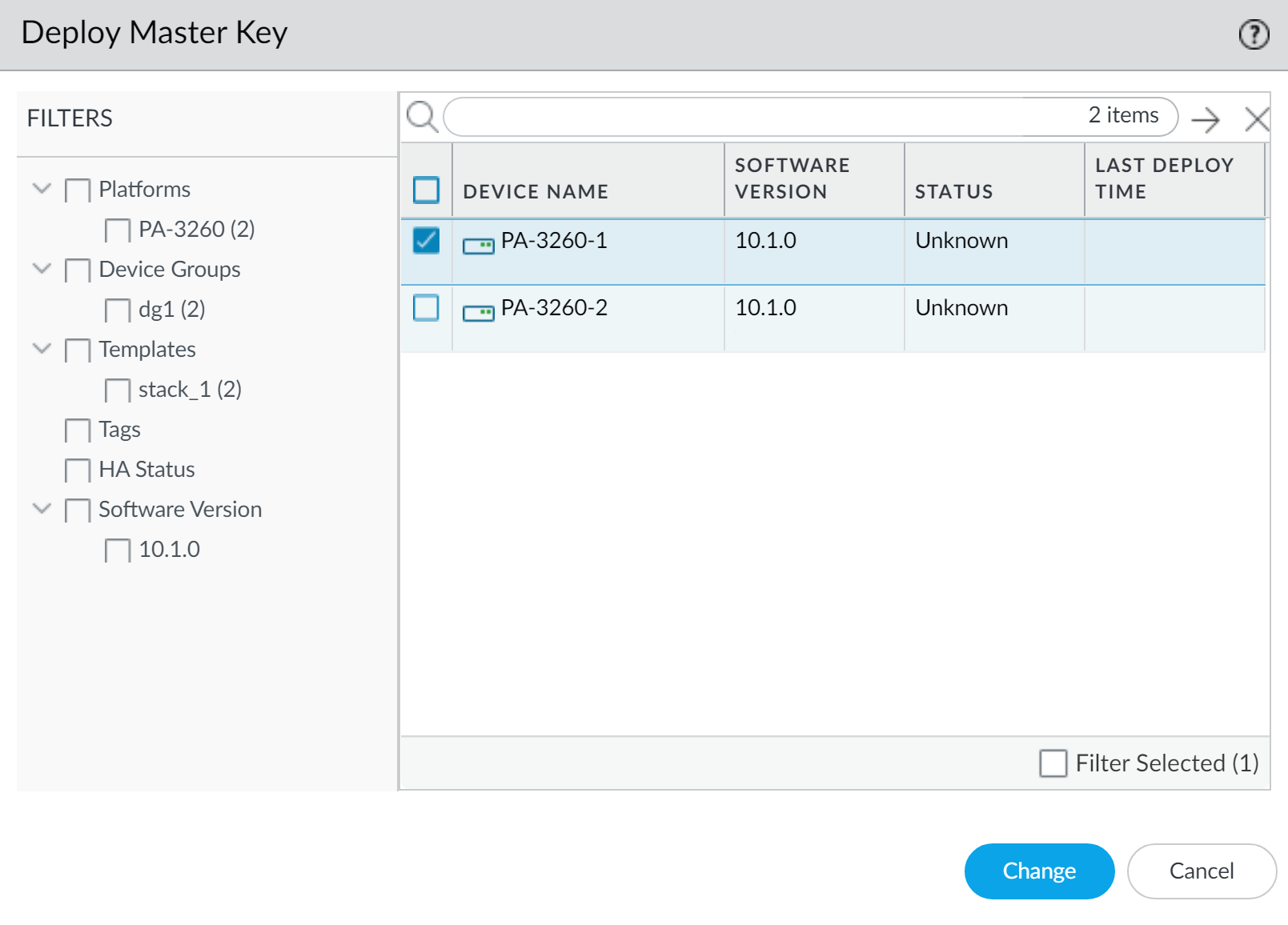 Deploy Master Key to Managed Firewall