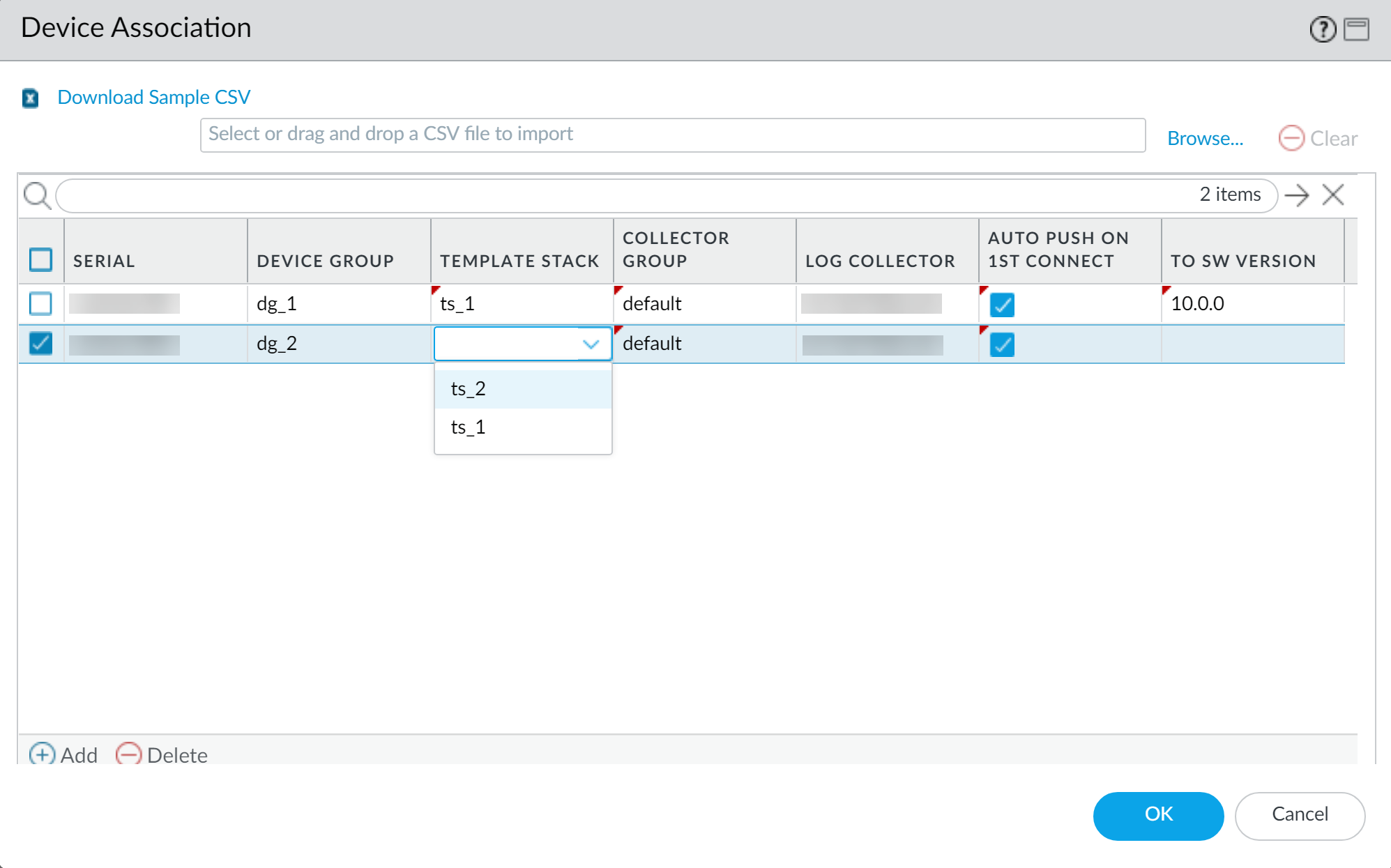 Associate Devices Options