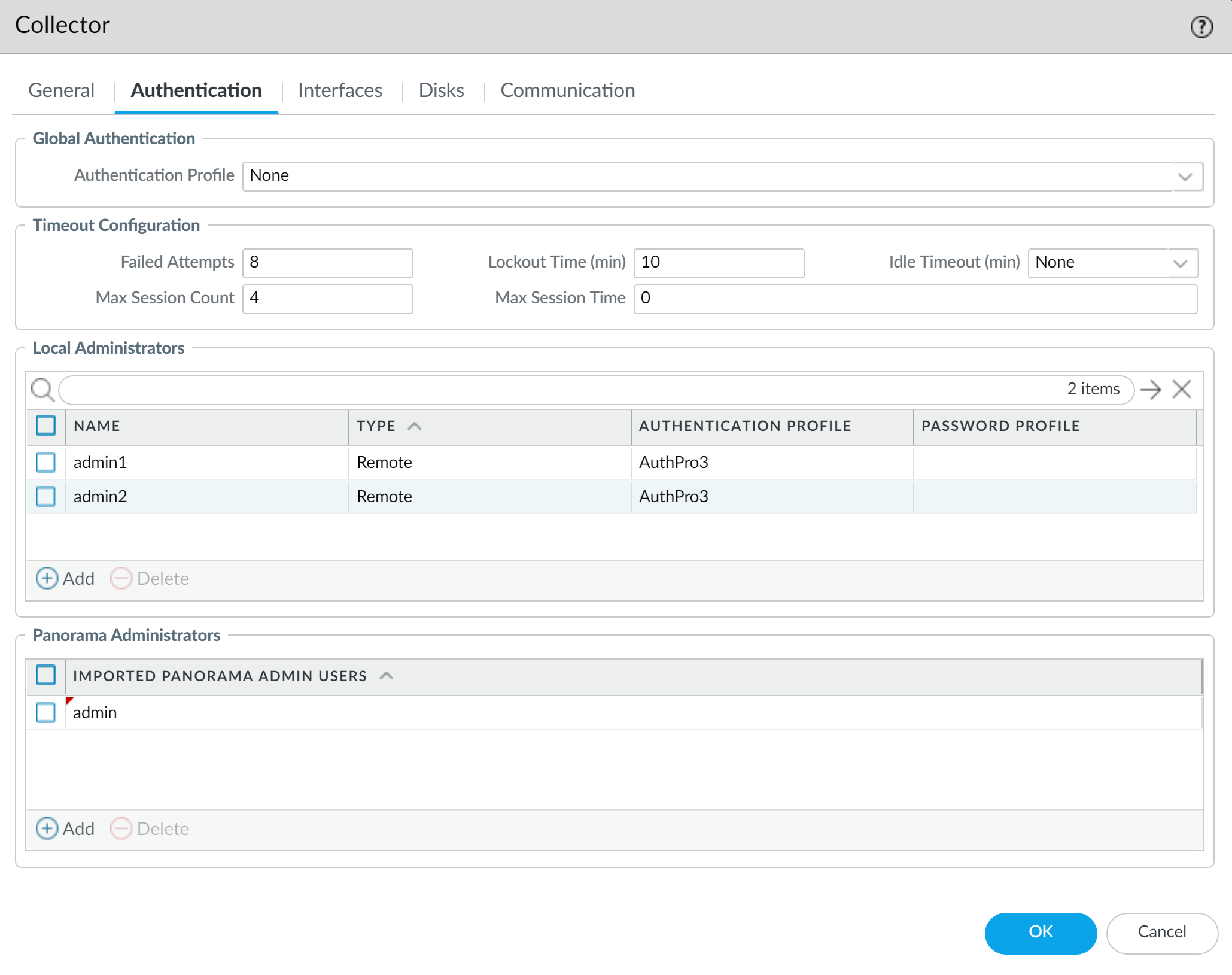 Dedicated Log Collector Authentication configuration with LDAP.