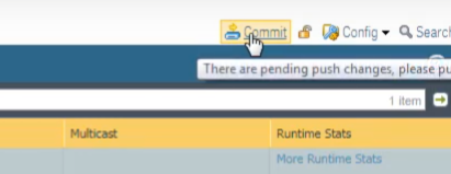 Palo Alto Networks GUI: Commit button.