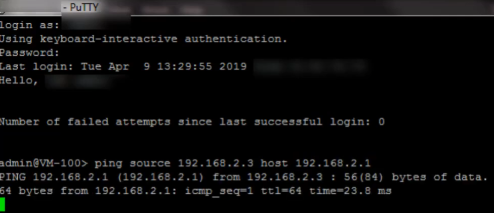 CLI output showing successful pings between GRE tunnel interface IPs.