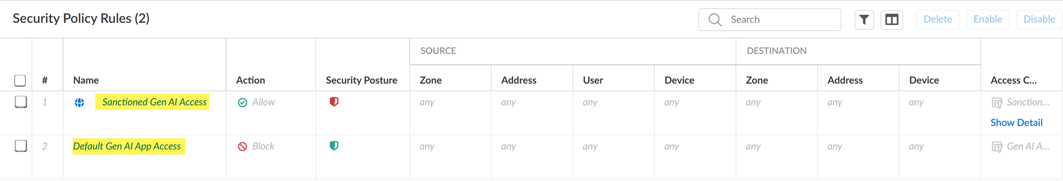 GenAI Policy Rules in SCM