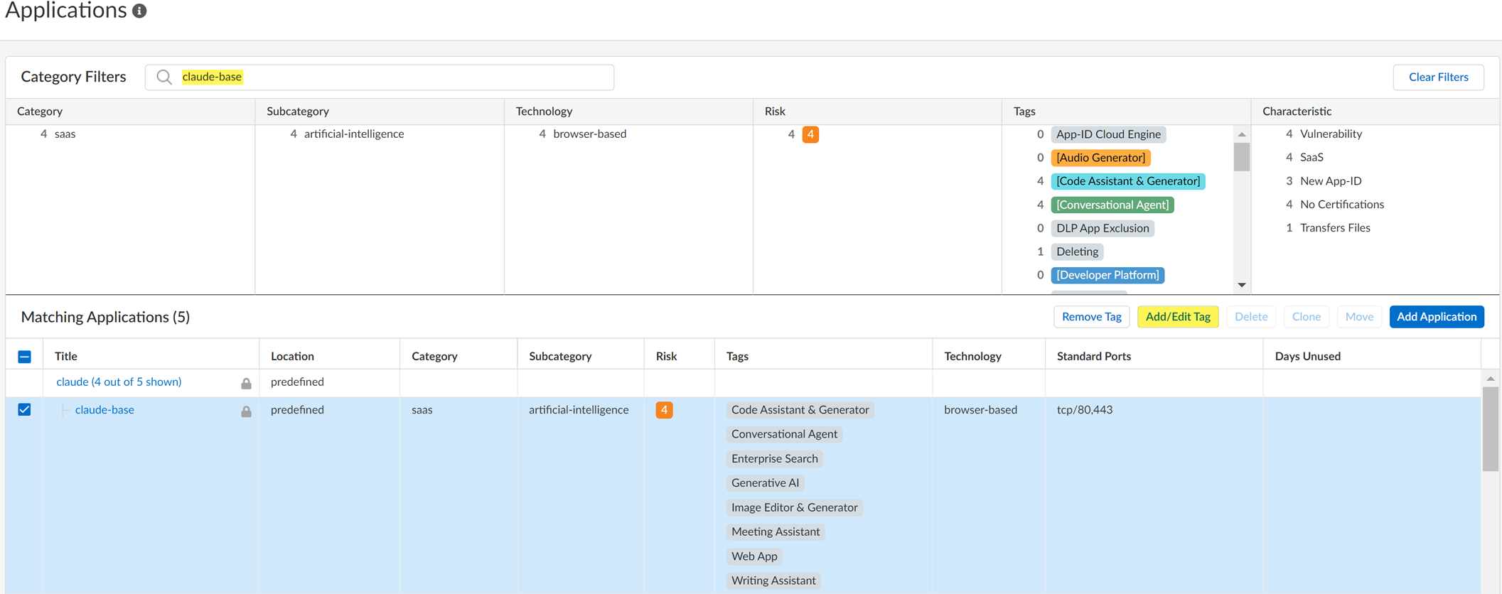 Screenshot of Add/Edit Tag button