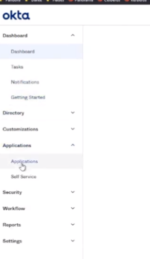 Okta Dashboard - Applications