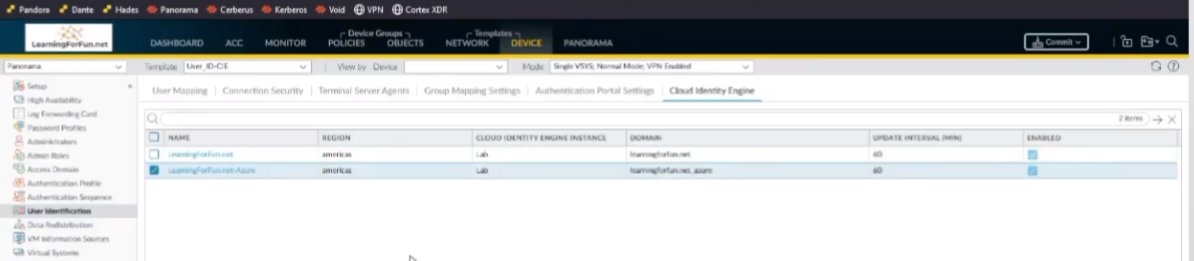 Panorama - Setting CIE User and Group Attributes