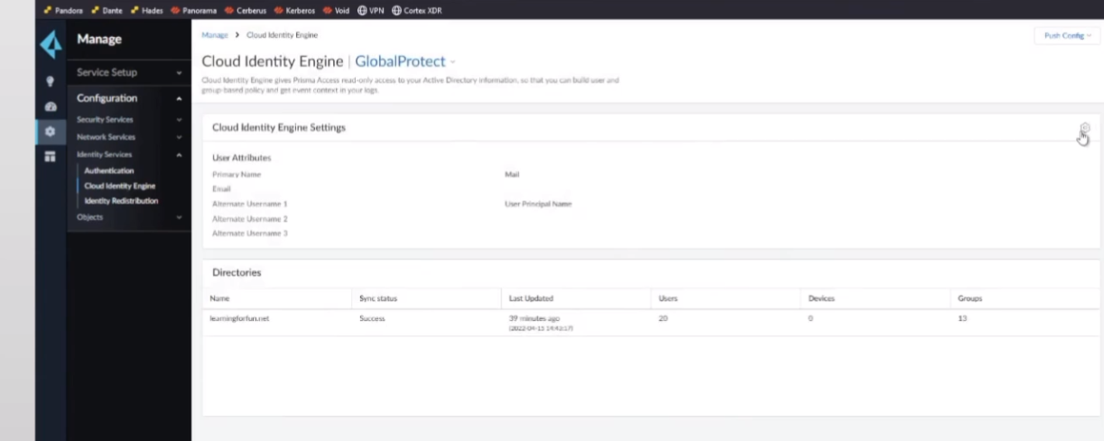 Prisma Access - CIE Attribute Mapping and Directories