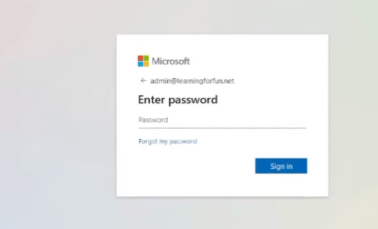 Microsoft Sign-in Page