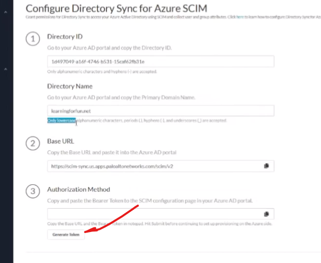 Copying SCIM Token
