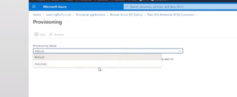 Azure Provisioning Mode - Automatic