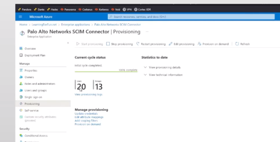 Azure Provisioning - Starting Provisioning