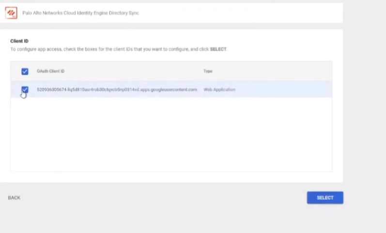 Confirming Client ID Selection