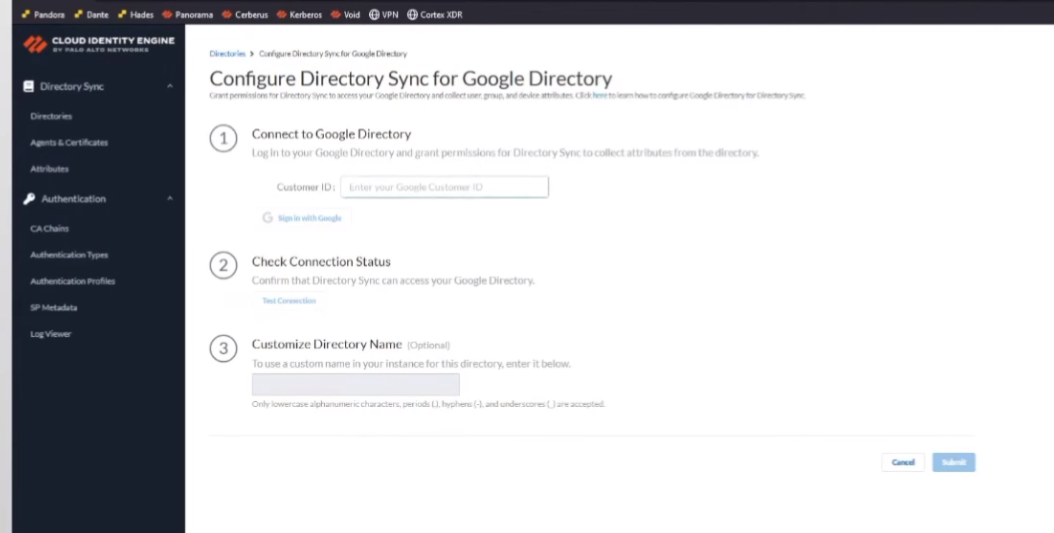 Signing into Google from CIE