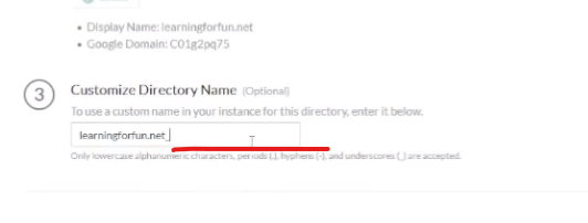 Customizing Directory Name for Google Sync in CIE