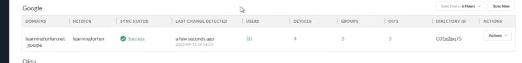 Google Sync Successful in CIE