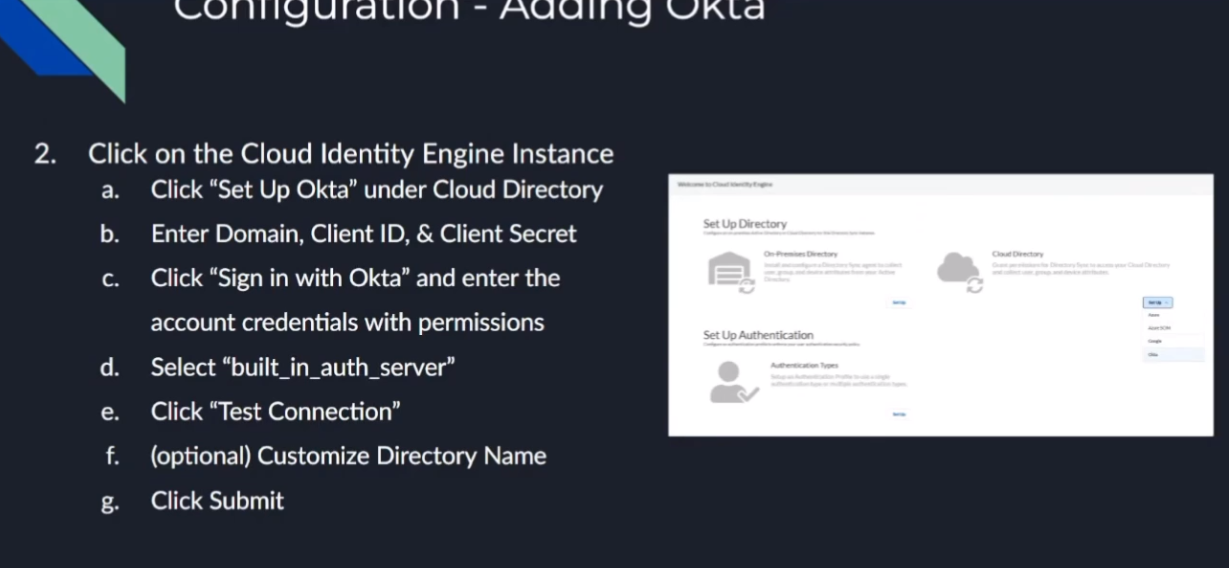 Okta - CIE Configuration Steps