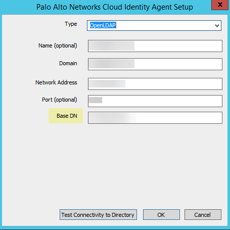 Base DN configuration