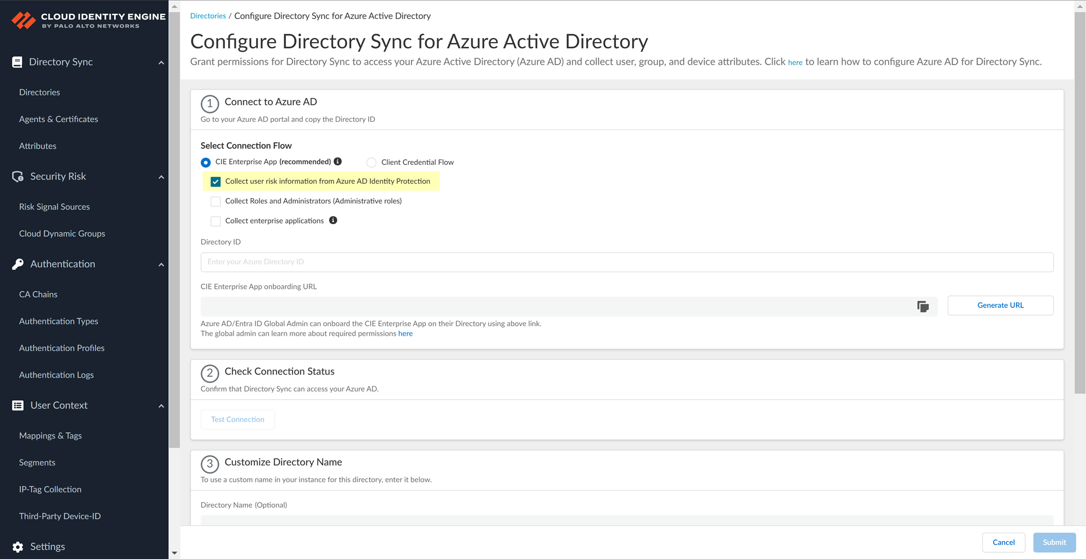 Collect User Risk Info