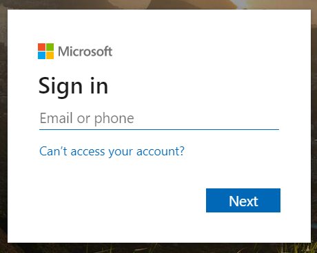 Azure Sign In Prompt 1