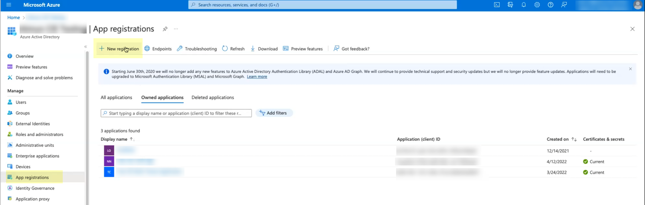 Azure App Registration New