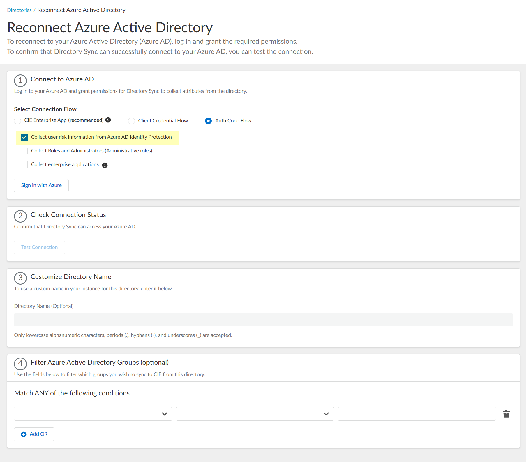 Reconnect Options User Risk