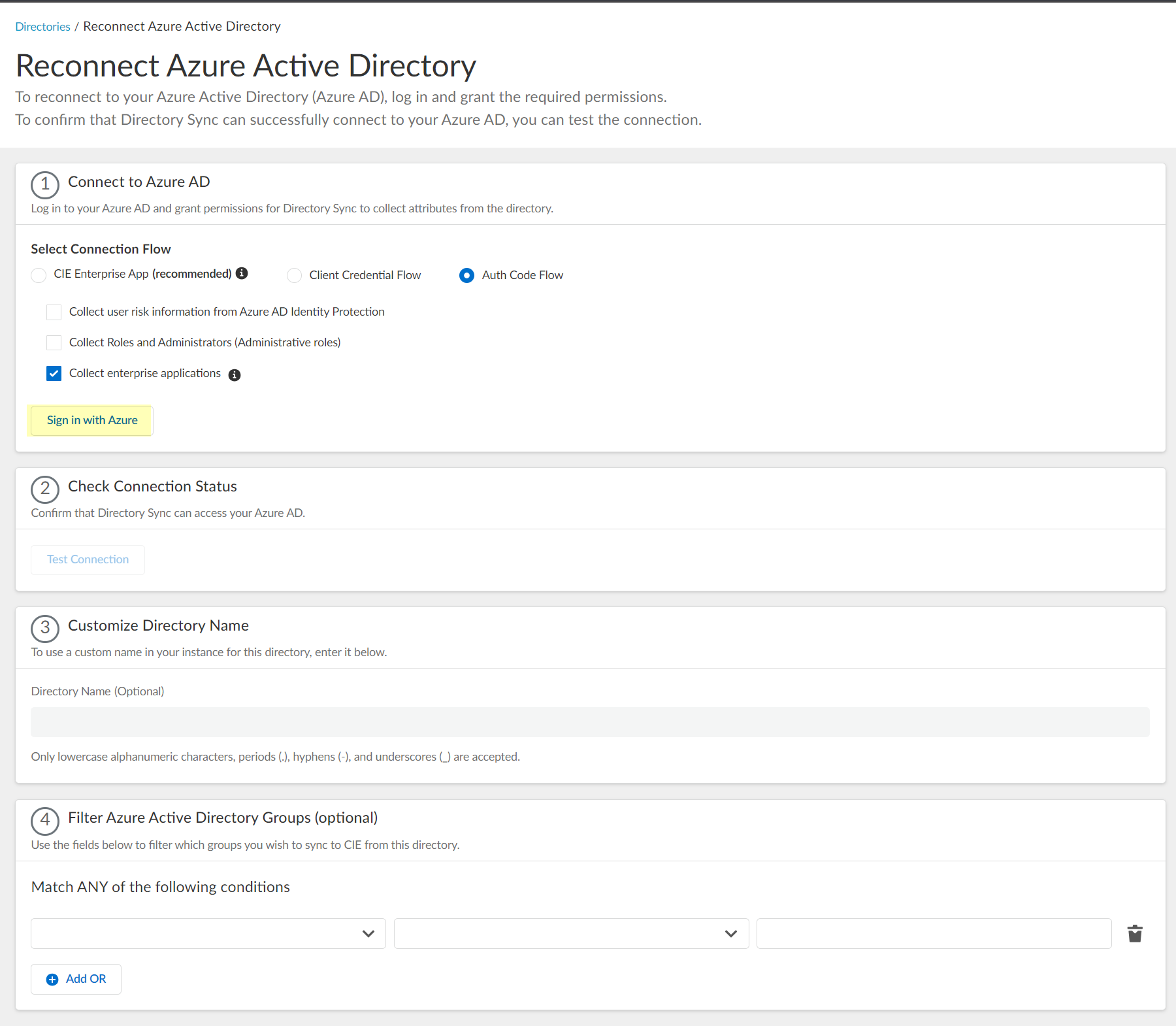 Sign in with Azure Button