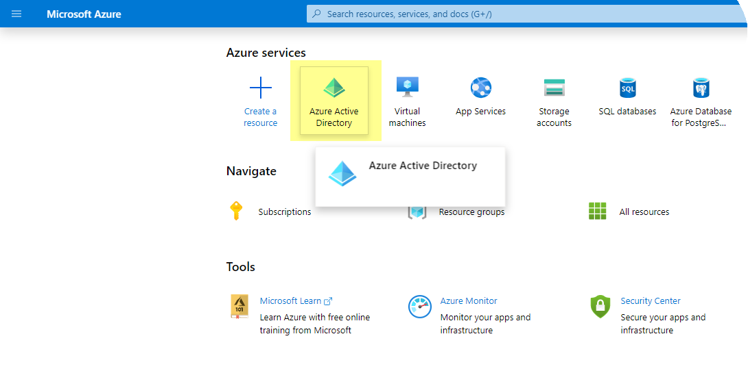 Azure Enterprise Applications Menu