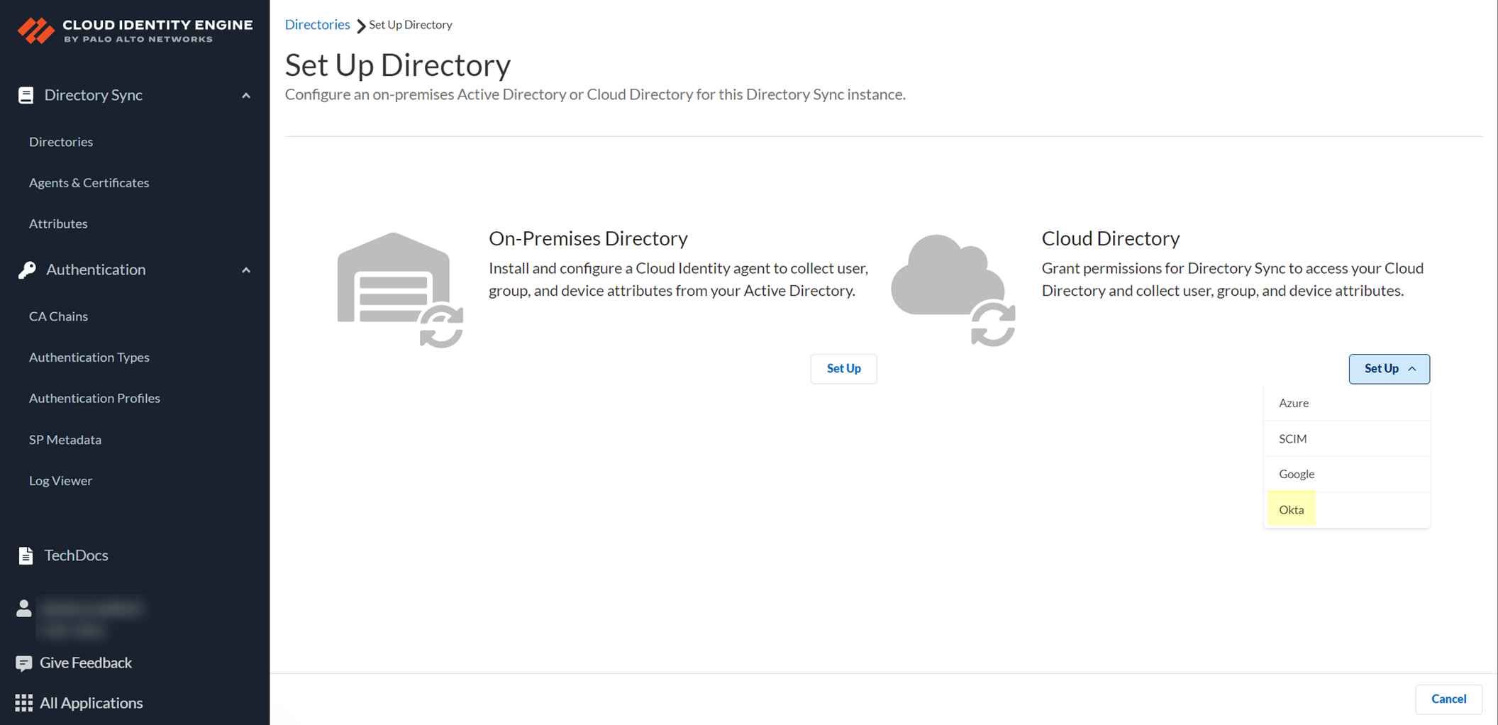 CIE Add Okta Directory