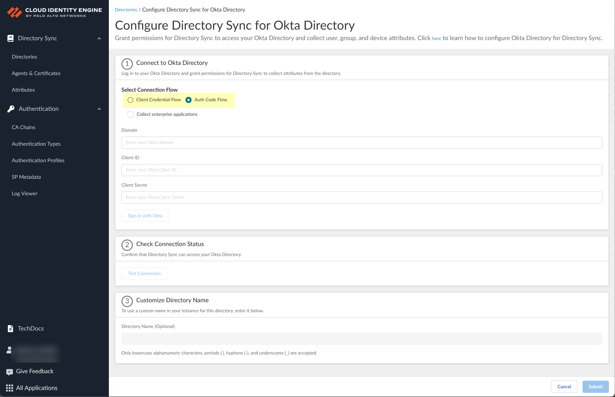 Select Auth Code Flow